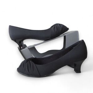 Coach and Four Peep Toe Kitten Pump Heels Black Women's 6.5